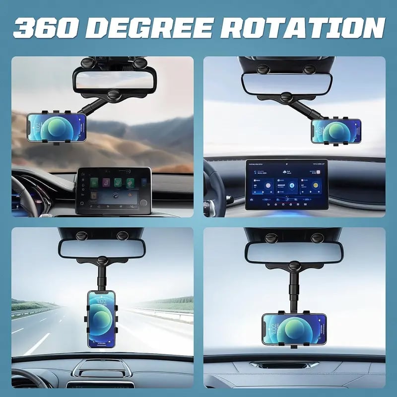 360 Degree Car Phone Holder Rearview Mirror