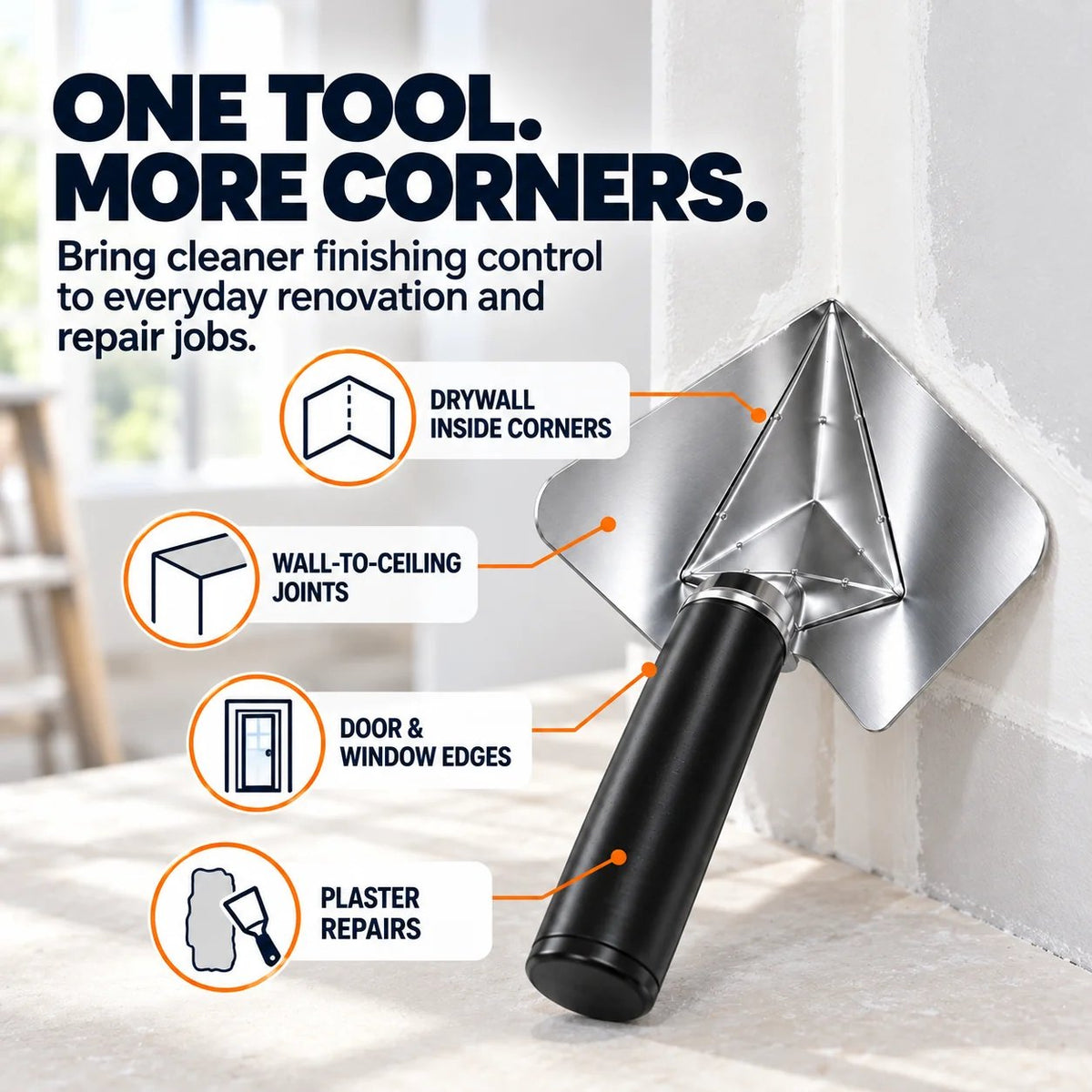 ⏰Limited Stock 49% OFF🔥Drywall Corner Finishing Trowel 🛠️ Create Perfect Inside Corners With Less Rework