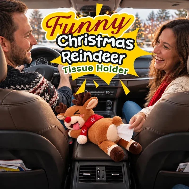 🔥HOT SALE 49% OFF 🦌 Funny Christmas Reindeer Tissue Holder – The Cheekiest Christmas Decor!