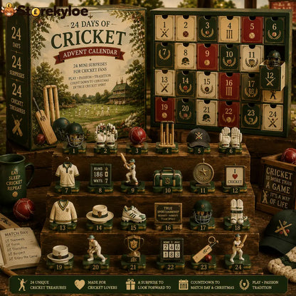 CHRISTMAS KICKOFF 49% OFF - 2026 Days of Cricket Blind Box - 24-Day Festive Countdown Cricket Themed Collectible
