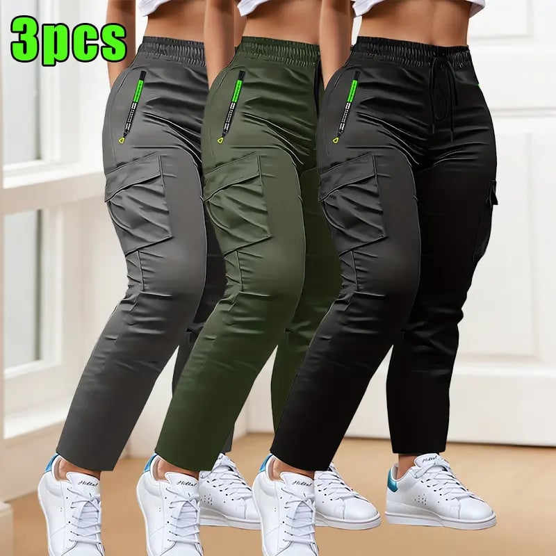3-Pack women's multi-pocket slim-fit overalls