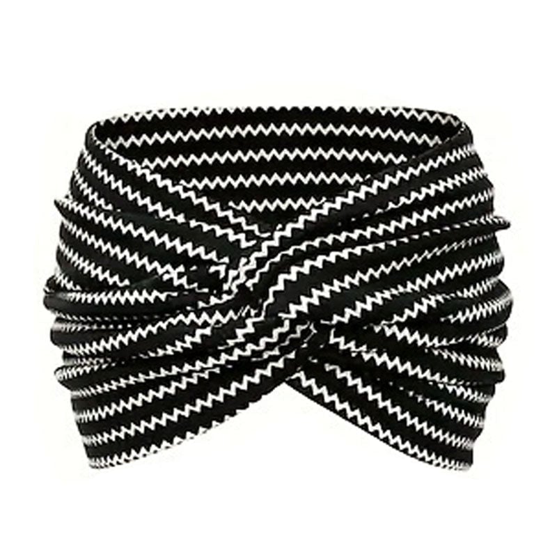 Bohemian-style hairband with a paisley print, wide elasticated hairband