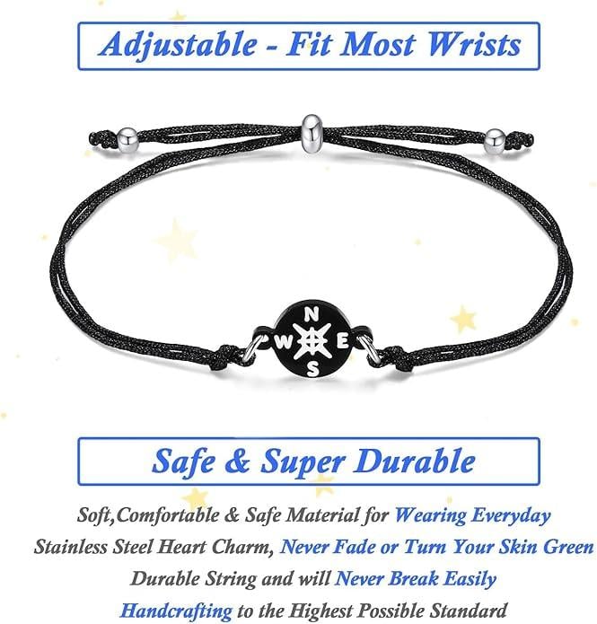 🔥Meaningful Compass Bracelet for Grads 2026 – Keepsake Gift with Cap Box & Inspirational Card