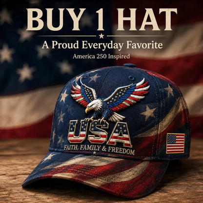 Father's Day 49% OFF - USA Faith, Family & Freedom Cap