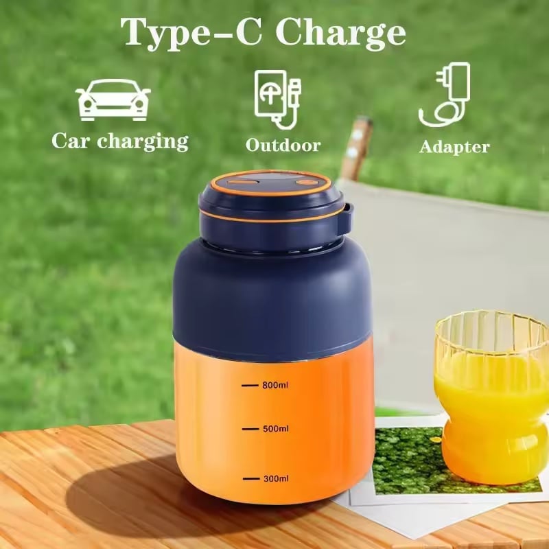 38-Page Blade | Ice-Crushing Capability | Portable, Multifunctional, High-Capacity Electric Juicer Cup