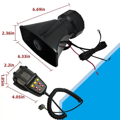 12V Power Car Exterior Sound Speaker Kit with Mic, 7-Tone Horn, Car Alarm, Loud Sound, ABS Plastic Universal Vehicle Horn Accessory, Accessories For Car, Auto Accessories