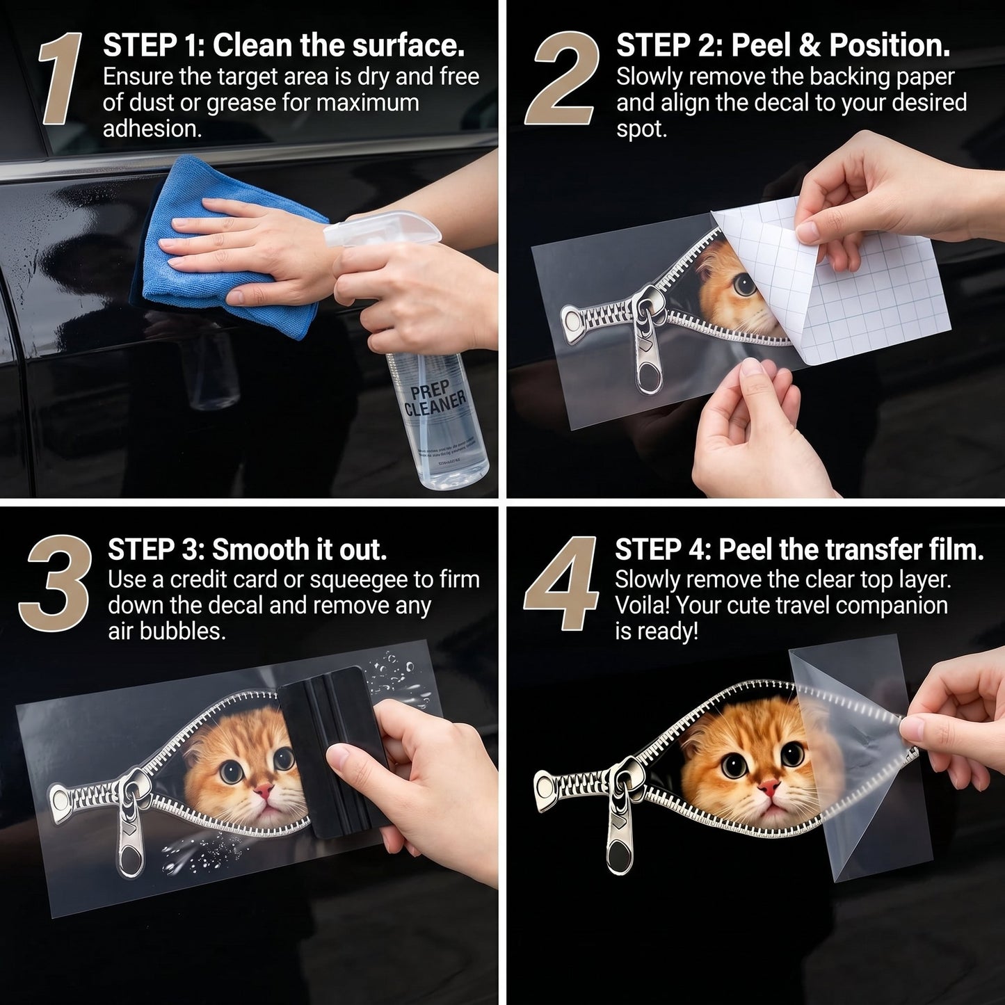 😺🚗 peek-a-boo cat car sticker(5 Pcs)