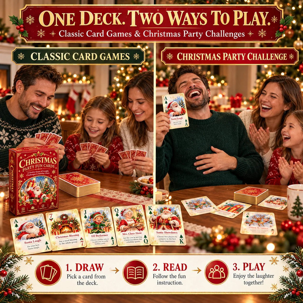 🃏🎅 Christmas Holiday Cheer Playing Cards - Make Your Christmas Game Night More Fun!