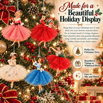 Vintage Christmas Lady Ornaments – 1950s-Inspired Holiday Charm 🎄