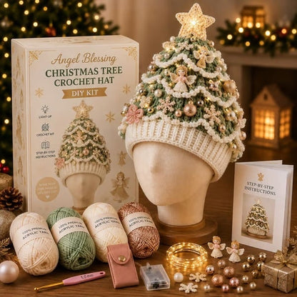 🎄Complete Light-Up Christmas Tree Crochet Hat DIY Kit
