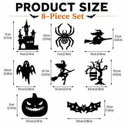🔥49% OFF - 🎃8 Pack Halloween LED Silhouette Wall Light Stickers, Battery Powered Peel & Stick Decor Lights
