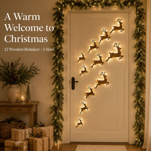 ✨Light-Up Wooden Reindeer | Warm Amber Glow | Zero-Tool Holiday Magic