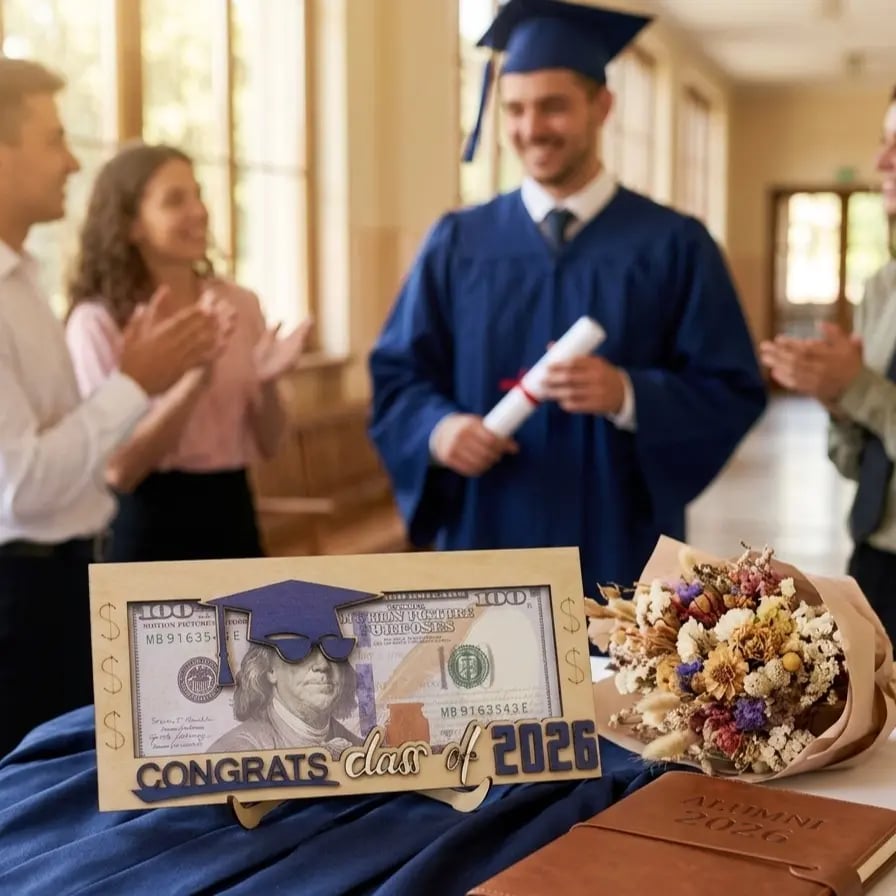 🎓 Graduation 2026 Money Holder – Unique Wooden Cash Gift Box for Class of 2026, Perfect Creative Gift for Seniors 🎁