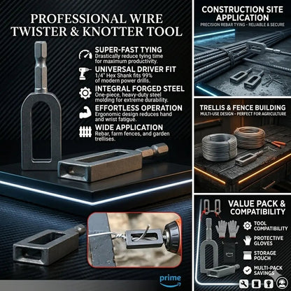 Multifunctional Wire Twister / Knotter — Sizes #9 & #11 — Wire Winding Tool & Twisting Sleeve