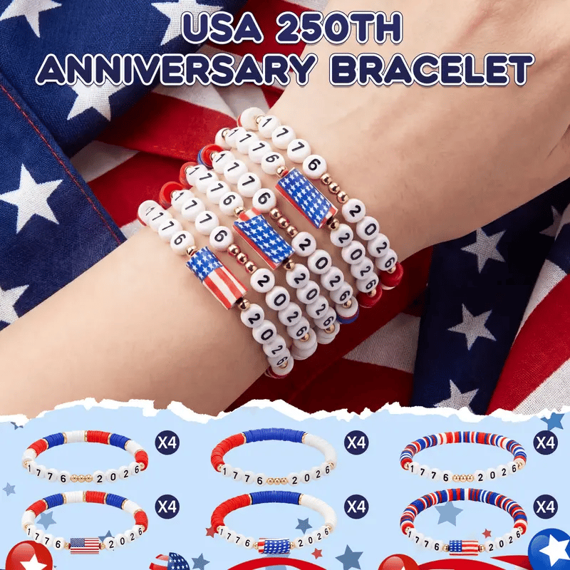 USA 250th Anniversary Flag Bracelet