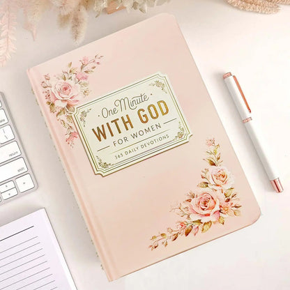 One Minute with God for WoMen, 365 Days Devotional Journal, Portable Daily Reflections NoteBook, Perfect Gift for Holidays Birthdays Christmas New Year, Self Improvement Journal