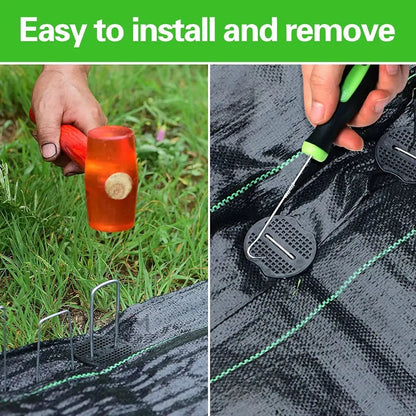 🌿🔩Galvanized Landscape Staples – Heavy Duty Garden Stakes for Weed Barrier & Irrigation