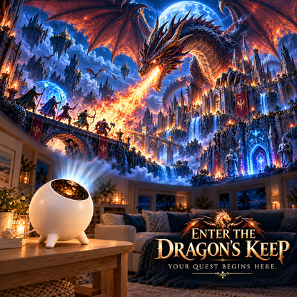 🐉 Dragon's Keep Fantasy Ceiling Projector | Magical Dragon & Castle Light