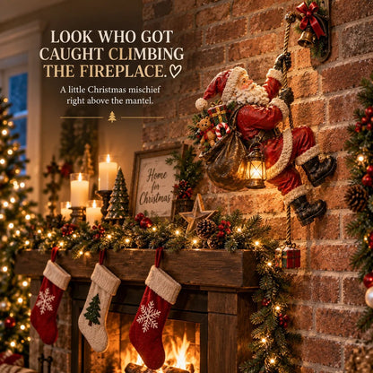 ✨60% OFF🎅Santa's Secret Climb – Lighted Christmas Wall Decoration 🎁