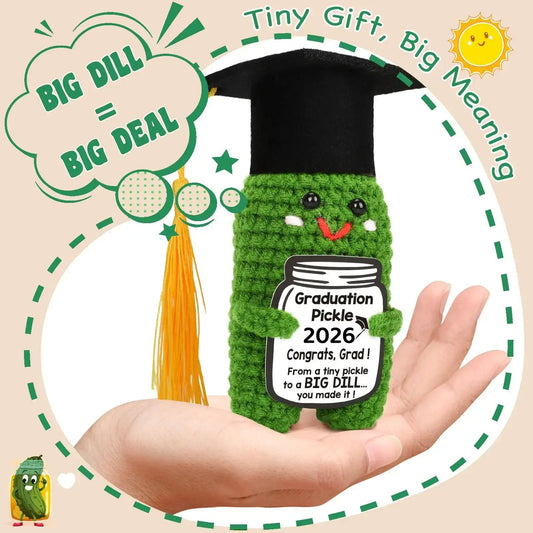 🎓Graduation Pickle Funny Handmade Crochet Grad Gifts for Him Her