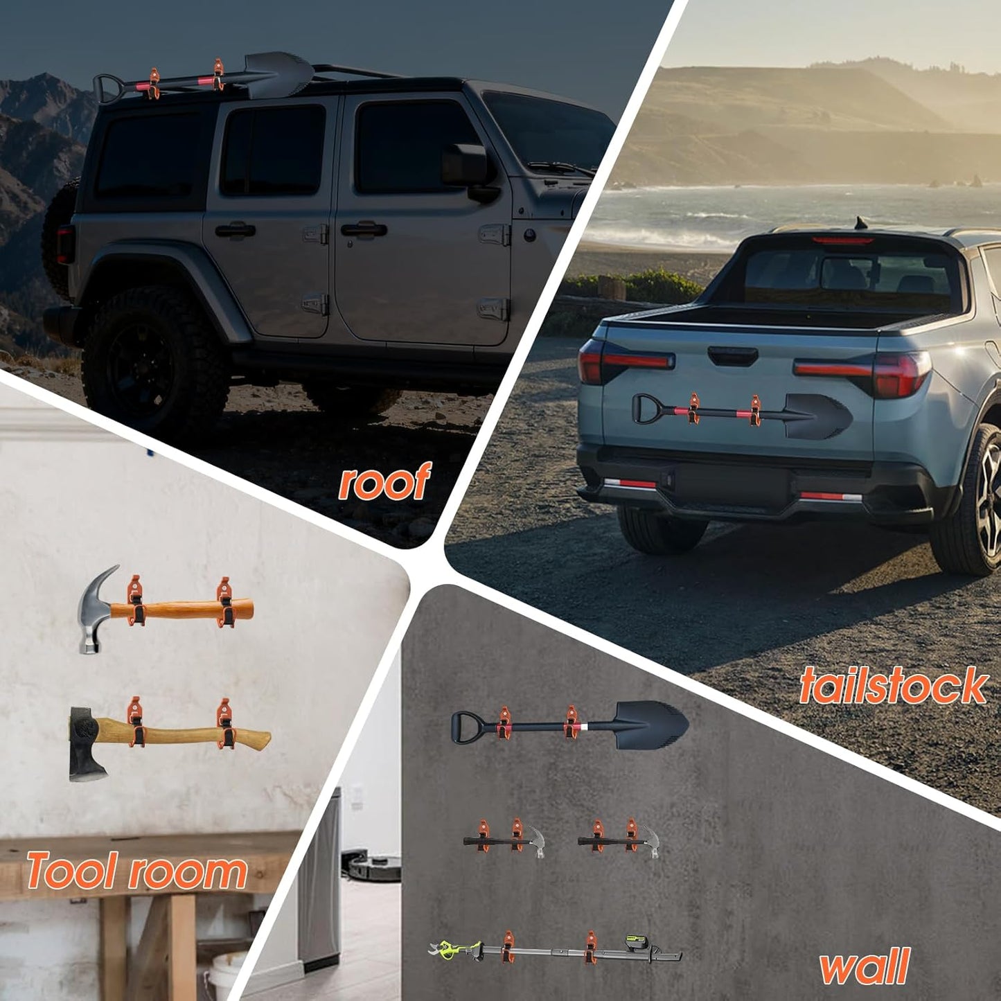 Heavy-Duty Rubber Tool Mount Clamps for Trucks & Garages