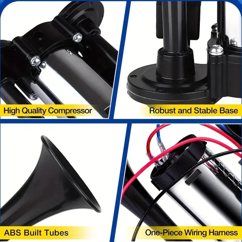 🚗🔧2026 Upgraded 12V Dual Air Horn Kit – 130DB Super Loud Dual Horn with Compressor for Cars, Trucks, SUVs, Boats & More