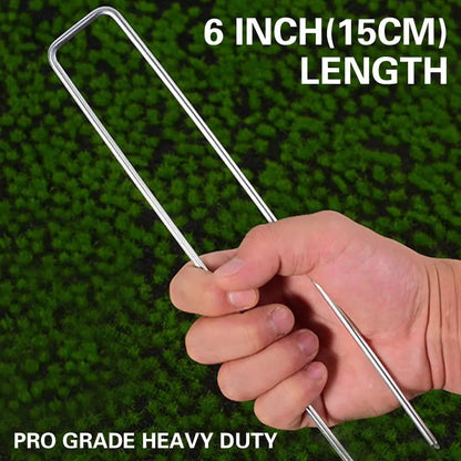 🌿🔩Galvanized Landscape Staples – Heavy Duty Garden Stakes for Weed Barrier & Irrigation