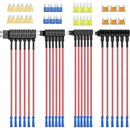12V Add-A-Circuit Fuse Tap Kit ⚡🚗 4 Types in One Pack