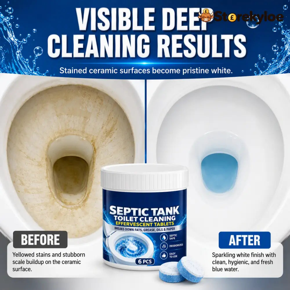 🚽✨ Effervescent Toilet Cleaning Tablets – Drop Fizz & Refresh - 1 Bottle (6PCS) - Hot Sale