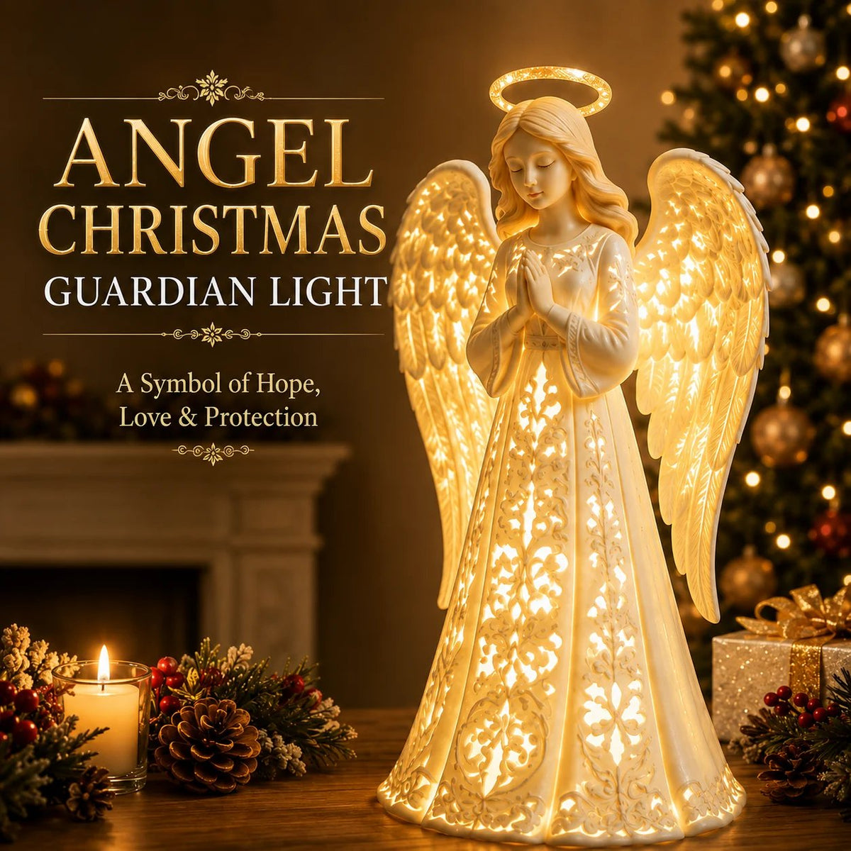 🪽 Guardian Angel Christmas Light – A Symbol of Hope, Love & Protection