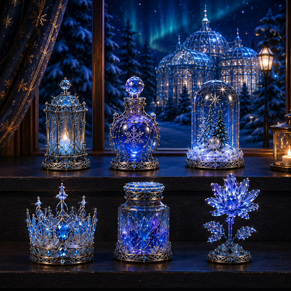 Moonlit Crystal Conservatory 2026 – 24-Day Crystal Miniature Countdown Calendar | Enchanted Winter Collectible Gift Set