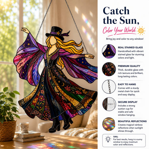💃 Stevie Nicks 🤘 Handmade Stained Glass Spinning Suncatcher