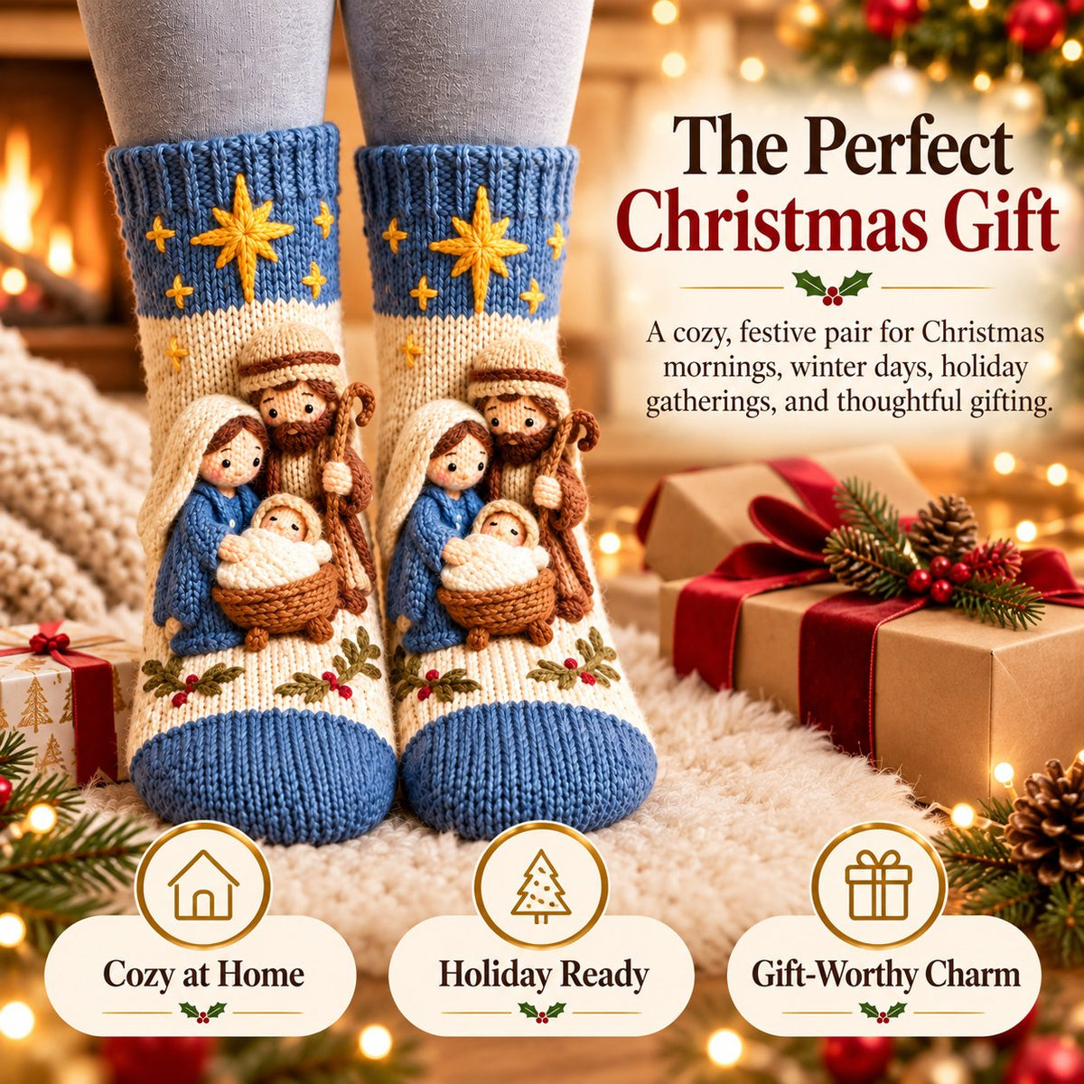 🎄Last Day 50% OFF-3D Nativity Christmas Socks