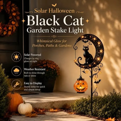 (🎁Halloween Early Bird Special Sale 49% OFF)🎃🐈🌙Pumpkin Moon Garden Stake Light