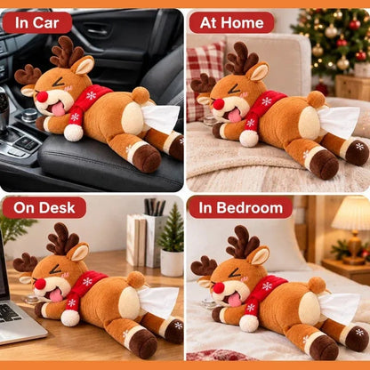 🔥HOT SALE 49% OFF 🦌 Funny Christmas Reindeer Tissue Holder – The Cheekiest Christmas Decor!