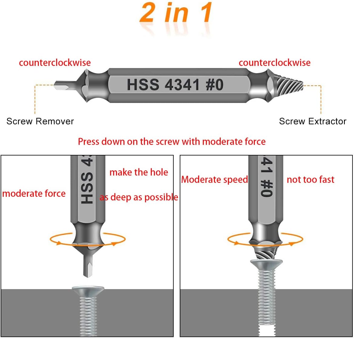 🔥🛠️ Stripped Broken Screw Remover, 🔩6 Counts Set Easy Out Bolt Extractor