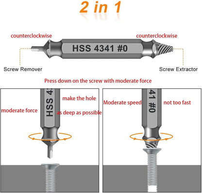 🔥🛠️ Stripped Broken Screw Remover, 🔩6 Counts Set Easy Out Bolt Extractor