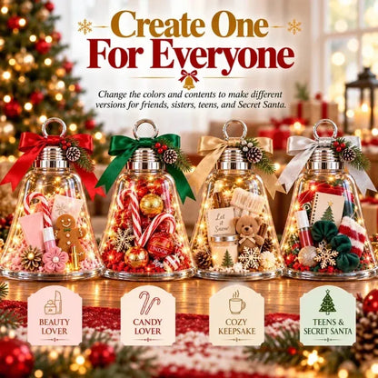🎄🎁DIY Christmas Bell Gift Box - Clear DIY Surprise Container for Small Gifts & Stocking Stuffers