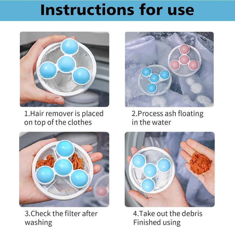 3pcs Reusable Washing Machine Hair Filter Bag