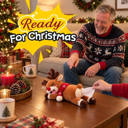 🔥HOT SALE 49% OFF 🦌 Funny Christmas Reindeer Tissue Holder – The Cheekiest Christmas Decor!
