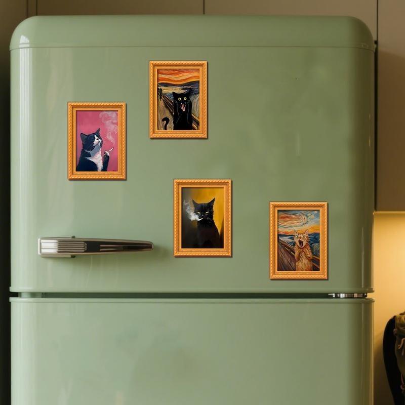 🔥Funny Cat Fridge Magnet - Vintage Art Frame