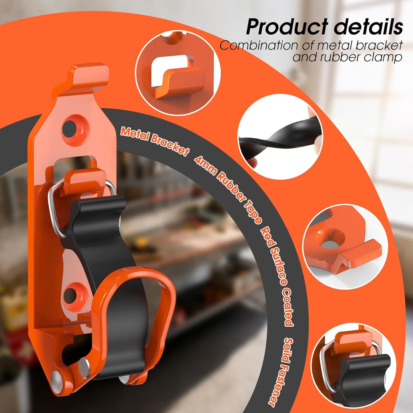Heavy-Duty Rubber Tool Mount Clamps for Trucks & Garages