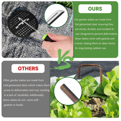 🌿🔩Galvanized Landscape Staples – Heavy Duty Garden Stakes for Weed Barrier & Irrigation