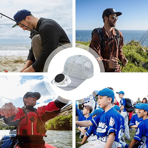 Solar Powered Fan Baseball Hat🧢Breathable🍃Solar Power & USB Charging Fan