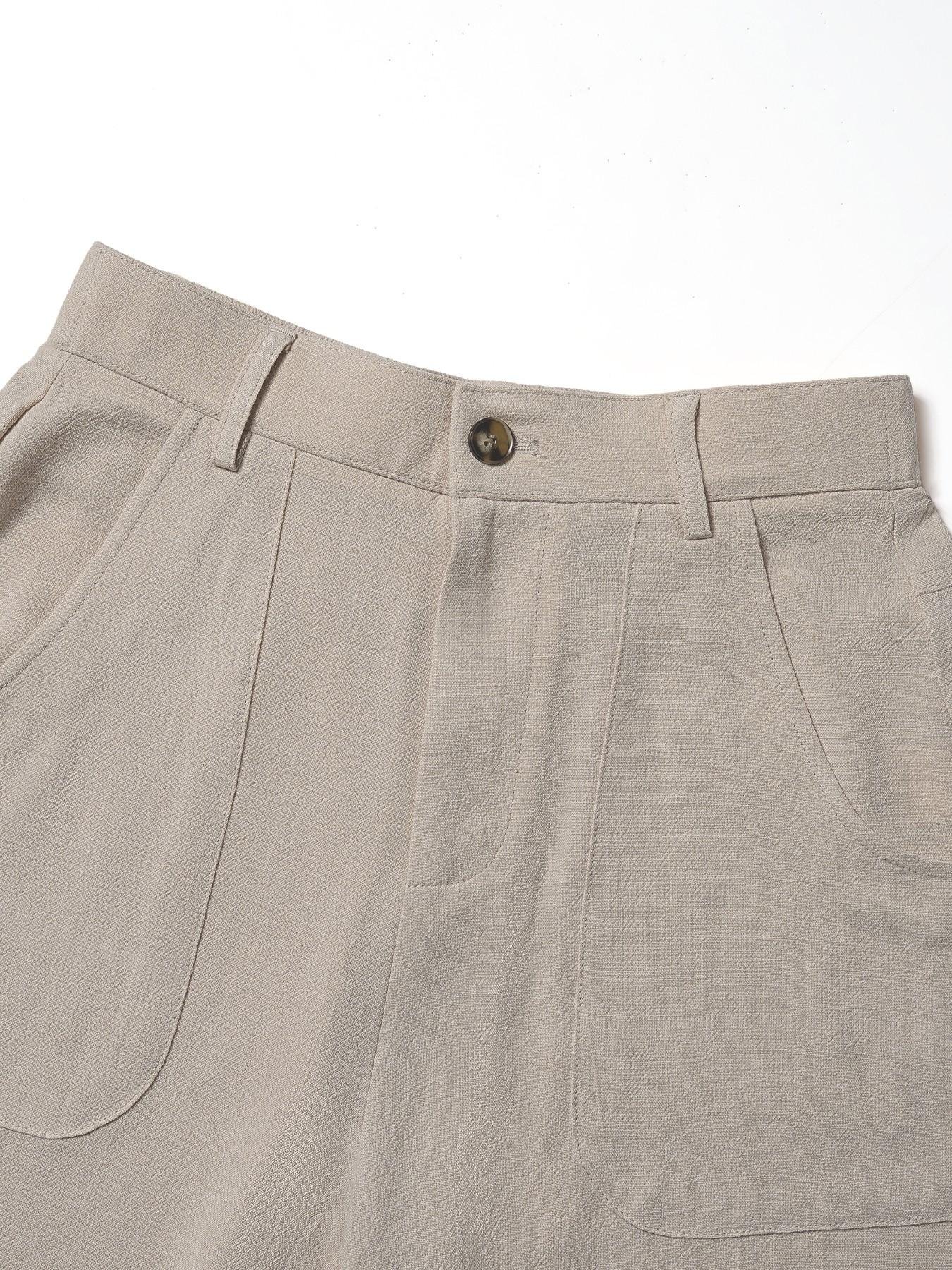 Women's Cotton Linen Palazzo Pants Summer Flowy Wide Straight Leg Beach Trousers With Pocket Casual Solid Color Soft Elastic High Waist Lounge Pants