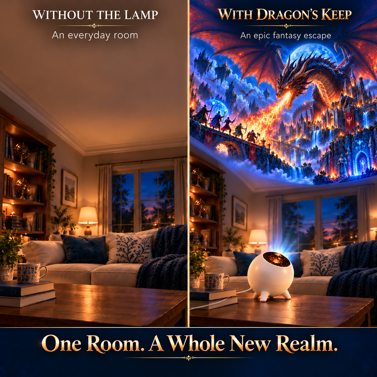 Dragon castle ceiling projection