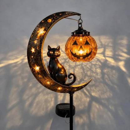 (🎁Halloween Early Bird Special Sale 49% OFF)🎃🐈🌙Pumpkin Moon Garden Stake Light