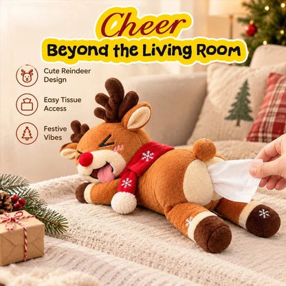 🔥HOT SALE 49% OFF 🦌 Funny Christmas Reindeer Tissue Holder – The Cheekiest Christmas Decor!