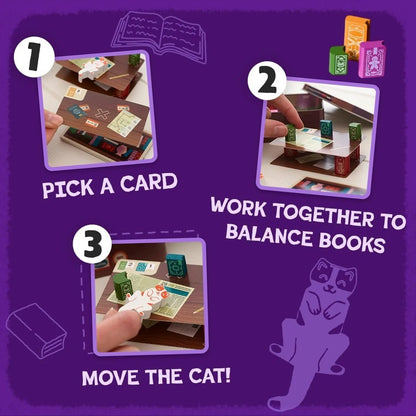 📚🎲Cooperative Stacking Game | Skill & Balance Card and Book Tower Game in Travel Tin