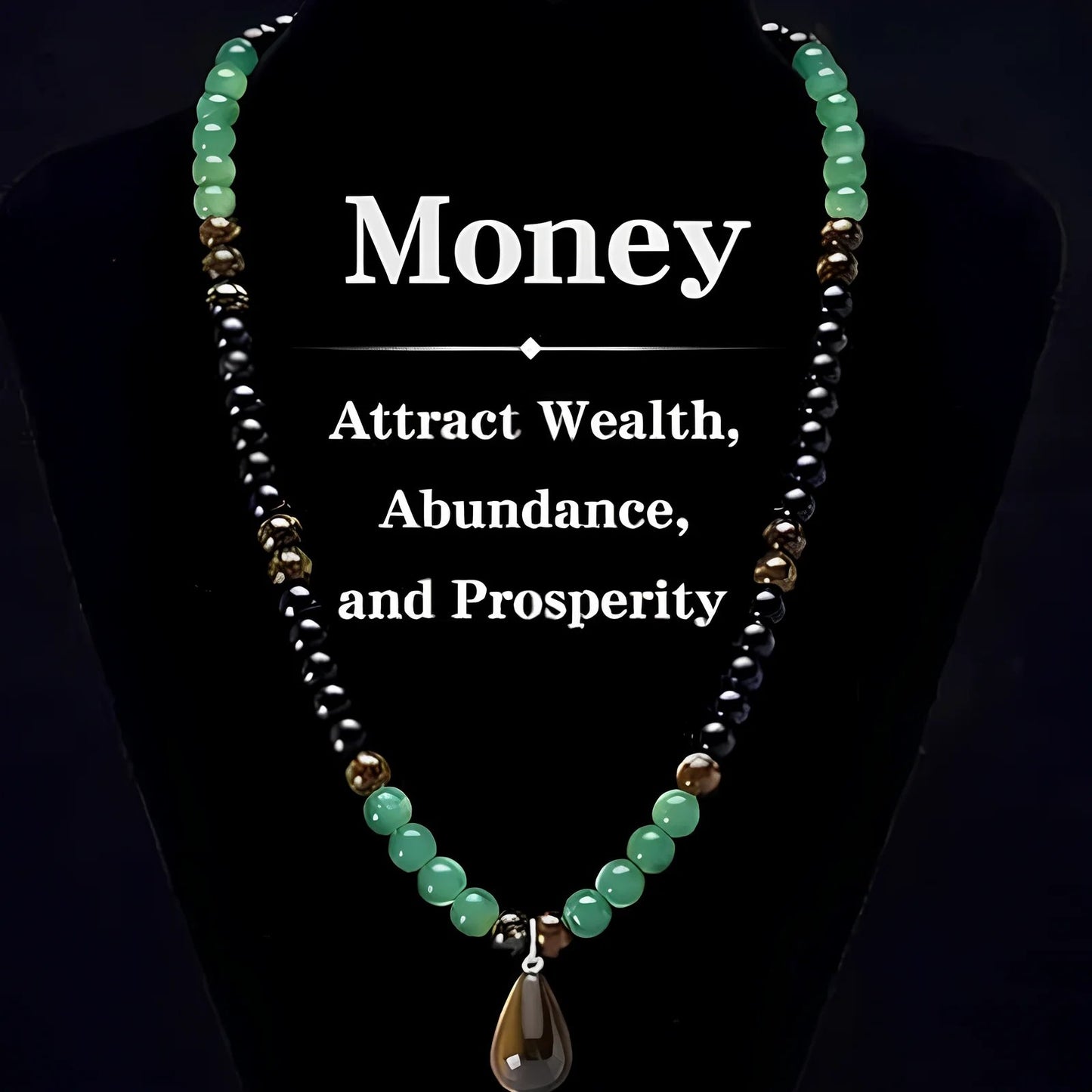 Prosperity Crystal Necklace with Tiger Eye Pendant